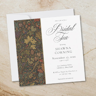 Elegant Vintage Cottage Botanical Fall Shower Tea Invitation