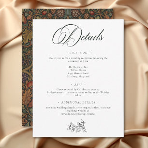 Elegant Vintage Cottage Botanical Fall Wedding Enclosure Card