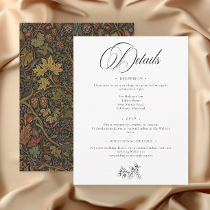 Elegant Vintage Cottage Botanical Fall Wedding Enclosure Card