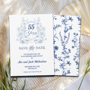 Elegant Vintage Crest 55th Wedding Anniversary Save The Date