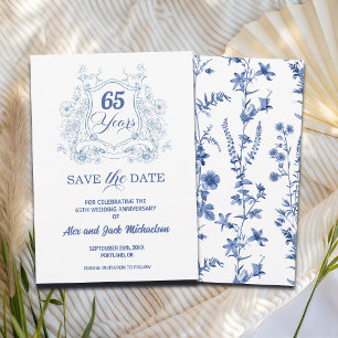 Elegant Vintage Crest 65th Wedding Anniversary Save The Date