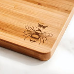 Elegant Vintage Crown Honey Queen Bee Monogram Cutting Board<br><div class="desc">Elegant vintage-style honey-themed cutting board. The design features our own original hand-drawn vintage-style queen honey bee with an elegant crown above the queen bee. Personalize with two monograms. Whether it's to celebrate nuptials, warm a new home, commemorate an anniversary, or simply mark a memorable event, it adds that unique and...</div>