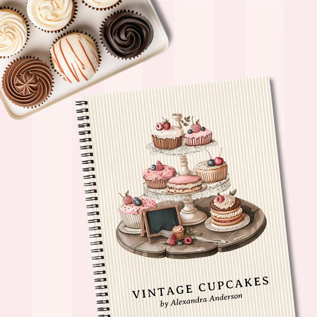 Elegant Vintage Cupcake Dessert Notebook (legant Vintage Cupcake Notebook)