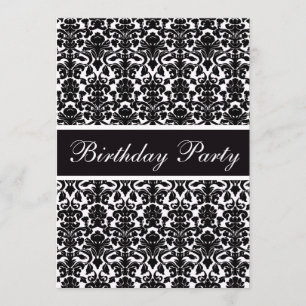Elegant Vintage Damask Birthday Party Invitation