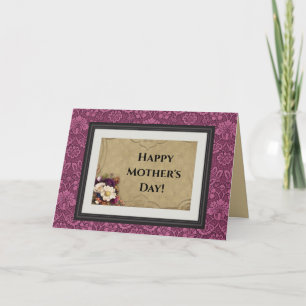 Elégant Vintage Damask Bonne carte mère