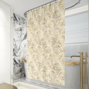Elegant Vintage Damask Gold White
