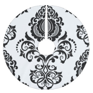 Elegant Vintage Damask Seamless Texture Brushed Polyester Tree Skirt