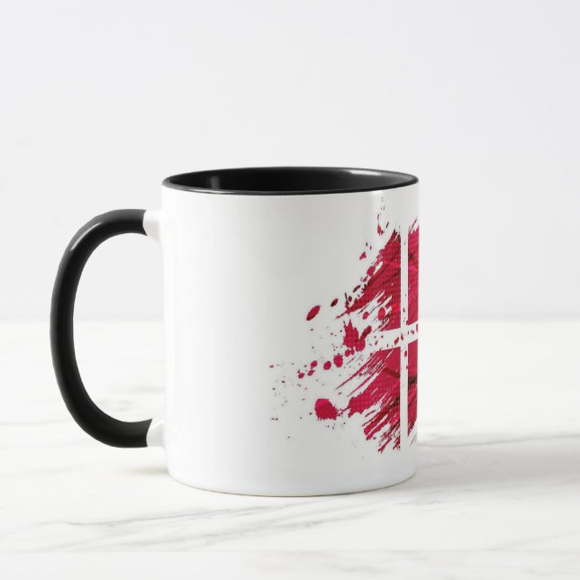 Elegant Vintage Danish Flag Covered Ceramic Mug (Left)