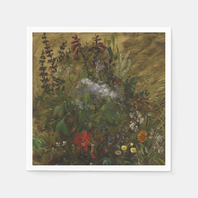 Elegant Vintage Dark Floral  Napkin (Front)