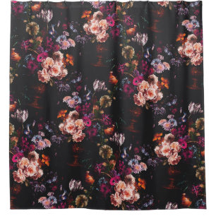 Elegant Vintage Dark Moody Burgundy Floral 