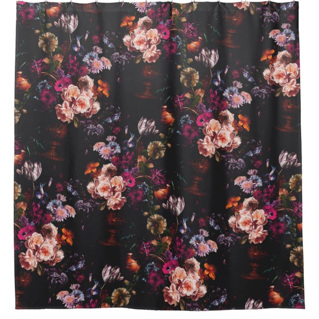 Elegant Vintage Dark Moody Burgundy Floral  (Front)