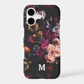 Elegant Vintage Dark Moody Burgundy Floral
