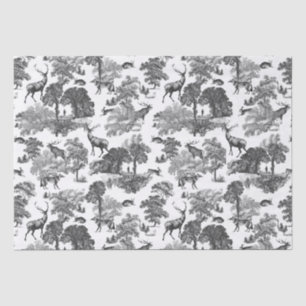 Elegant Vintage Deer Fox Country Toile Kraft Tissue Paper