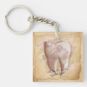 Elegant Vintage Dentist Dental Assistant Gift Keychain