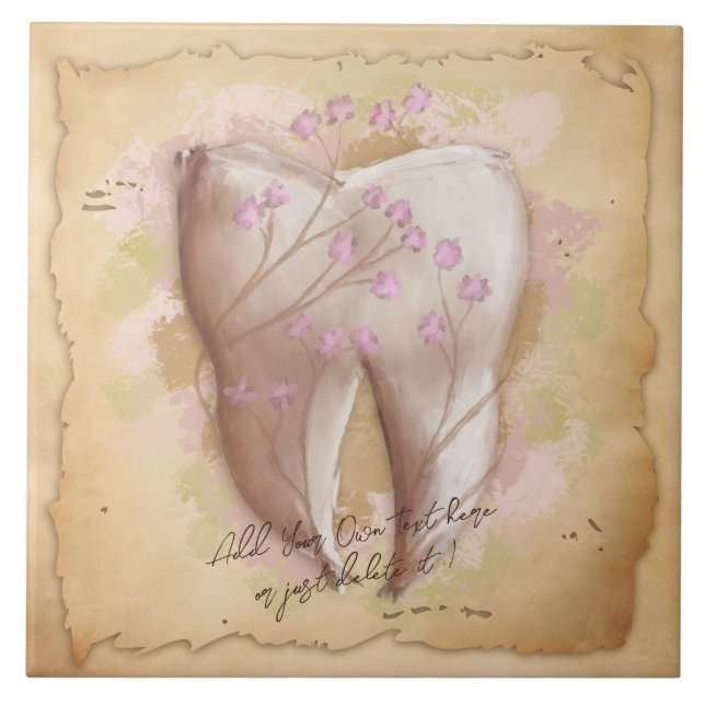 Elegant Vintage Dentist Dental Assistant Gift Tile (Front)