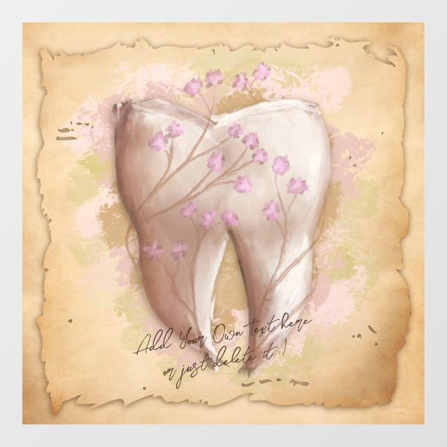 Elegant Vintage Dentist Dental Assistant Gift Window Cling (Sheet)