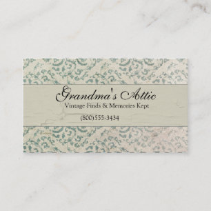 Elegant Vintage Distressed Teal Business Card2 Card