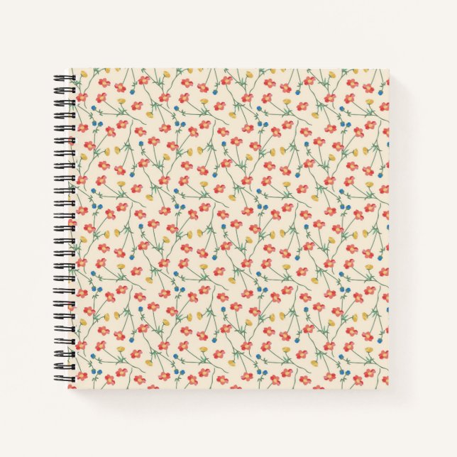 Elegant Vintage Ditsy Floral | Notebook (Front)