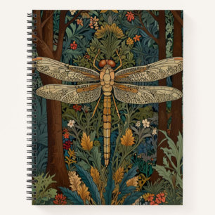 Elegant vintage dragonfly art boho chic botanical notebook
