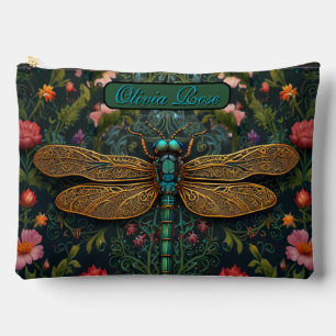 Elegant Vintage dragonfly boho botanical Accessory Pouch