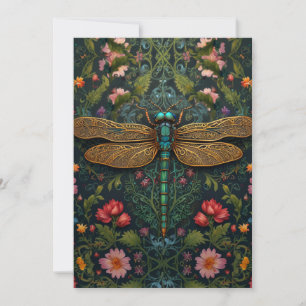 Elegant Vintage dragonfly boho botanical  Invitation