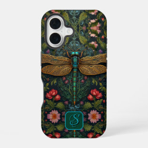 Elegant Vintage dragonfly botanical personalize iPhone 16 Case