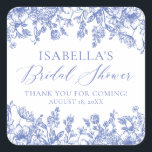 Elegant Vintage Dusty Blue Floral Bridal Shower Square Sticker<br><div class="desc">Add a touch of vintage elegance to your bridal shower favours with the Elegant Vintage Dusty Blue Floral Bridal Shower Stickers. These stickers feature a charming dusty blue floral design that exudes timeless sophistication. Whether you're sealing envelopes, decorating favour bags, or adding a special touch to various items, these stickers...</div>