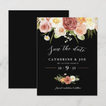 Elegant Vintage Earthy Floral Save The Date 