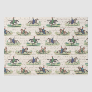 Elegant Vintage English Country Horse Lady Riders Tissue Paper