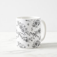 Elegant Vintage Engraved Black Roses and Ribbons