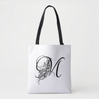 Elegant Vintage Engraved Floral Monogram