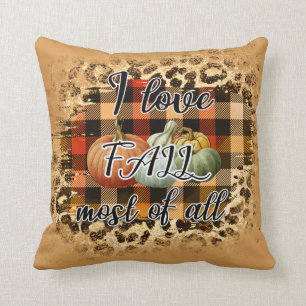 Elegant Vintage Fall Love Pumpkin Cotton 16"X16 Throw Pillow