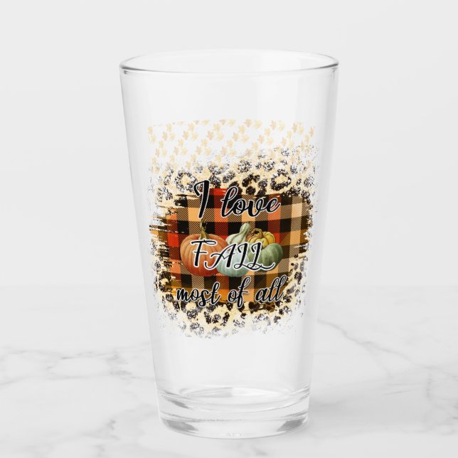 Elegant Vintage Fall Love Pumpkin Glass (Front)