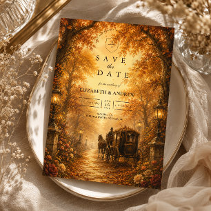 Elegant Vintage Fall Wedding Save The Date
