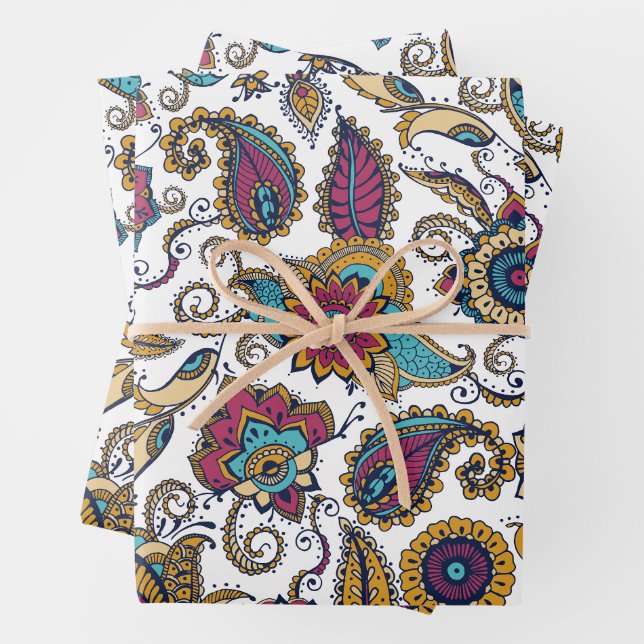 Elégant Vintage Fleurs de Paisley, Feuilles (En situation)
