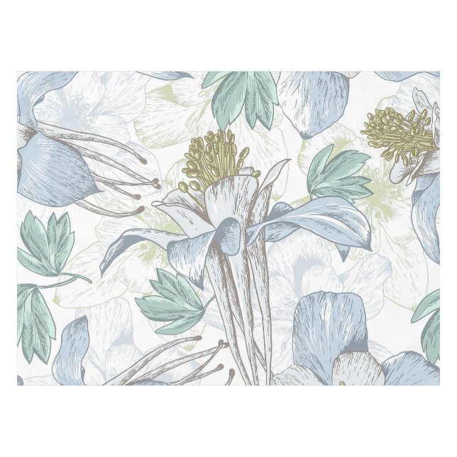 Elegant Vintage Floral Background | Tablecloth (Front (Horizontal))