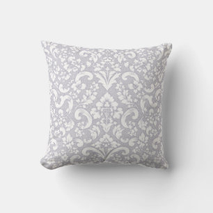 Elegant Vintage Floral Baroque Damask Throw Pillow
