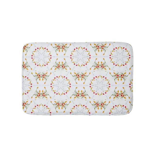 Elegant Vintage Floral Bath Mat (Front)