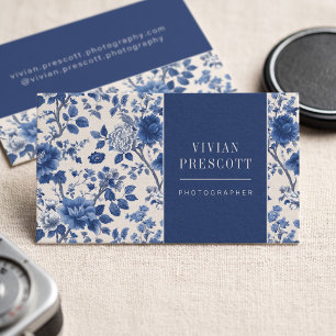 Elegant Vintage Floral Border Design Business Card