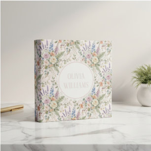 Elegant Vintage Floral Botanical Design Binder