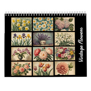 Elegant Vintage Floral Botanical Nature Calendar