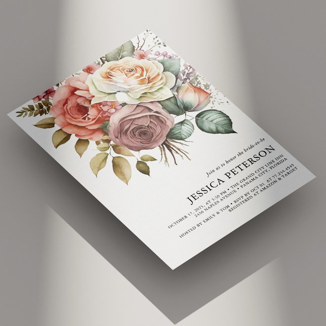 Elegant Vintage Floral Bridal Shower Invitation (Elegant Vintage Floral Bridal Shower Invitation)