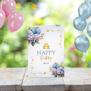 Elegant Vintage Floral Christian Birthday Holiday Card