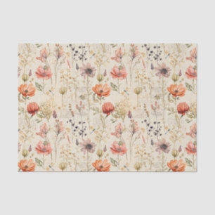 Elegant Vintage Floral Collage  Tissue Paper