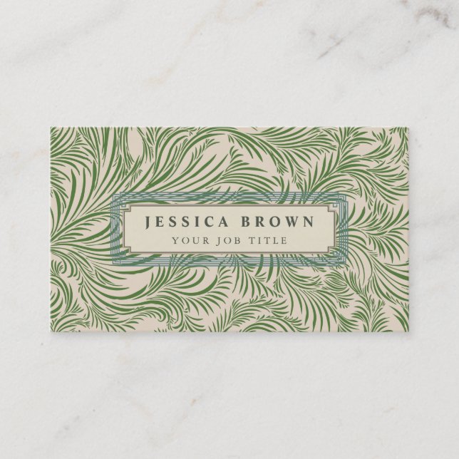 Elegant Vintage Floral Damask Business Card (Front)