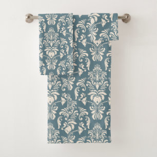 Elegant Vintage Floral Damask Design for Classic  Bath Towel Set
