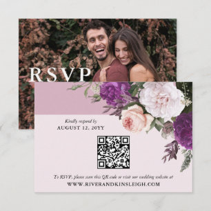 Elégant Vintage Floral Digital Wedding carte RSVP