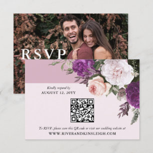 Elegant Vintage Floral Digital Wedding RSVP Card