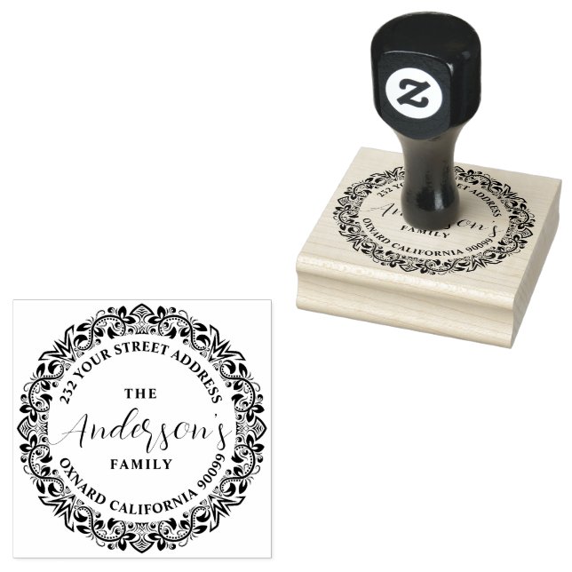Elegant Vintage Floral Frame 2 Rubber Stamp (Stamped)