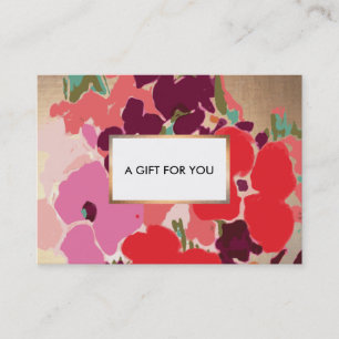 Elegant Vintage Floral Gold Gift Card